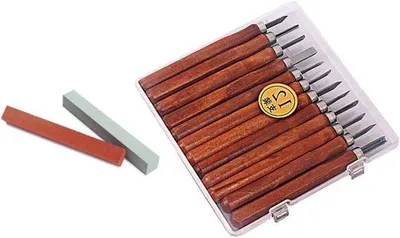 Produktbild von Gitarren Reparaturset - Werkzeugkit für Instrumentenpflege - 12 Teile - Braun