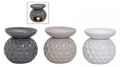 Produktbild von Duftlampe Keramik in drei Farben, Grau, Weiß und Creme, Farbe:grau