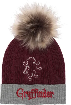Image de Chapeau Harry Potter Gryffindor House Fur Pom Bordeaux