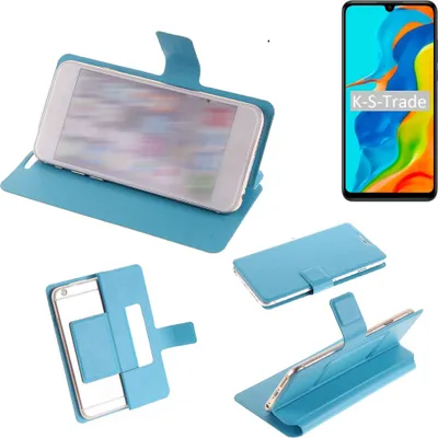 Produktbild von K-S-Trade Schutzhülle Handyhülle kompatibel mit Huawei P30 lite New Edition Flip cover Handy case Smartphone Klapphülle blau