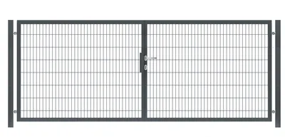 Produktbild von 600 x 160 cm Doppelstabmatten Gartentor Vollrahmen Doppeltor 8/6/8 Anthrazit