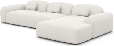 Produktbild von Strukturstoff L-Form Sofa Nuvia Weiß Rechts