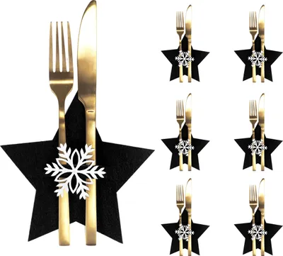 Produktbild von Tutumi Weihnachtsbesteckkasten 6 Stück roter Stern