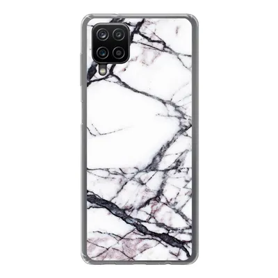 Produktbild von MuchoWow® Handyhülle Schutzhülle Hülle für Samsung Galaxy A12 Marmor - Weiß - Stein Silikon Softcase Handy Hülle - Bild