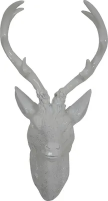 Produktbild von Hirschgeweih aus Polyresin in weiß Größe wählbar Wanddeko shiny Geweih