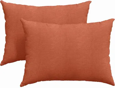 Obrázok produktu pre vidaXL Vankúš na pohovku 2 kusy červeno-oranžový 70 x 50 cm manšestrová látka