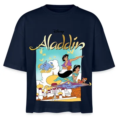 Produktbild von Jasmin Und Aladin Auf Fliegendem Teppich Boxy Shirt Damen, L, Navy