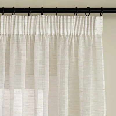 Leinenlook-Vorhangset, 2 Stück, 140x260 cm, halbdurchsichtig, Faltenband