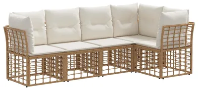 Produktbild von vidaXL Outdoor-Sofagarnitur Natur Polyester