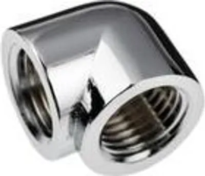 Productafbeelding van Alphacool 17589, adapter, messing, chroom, 1/4", 90°, mannelijk