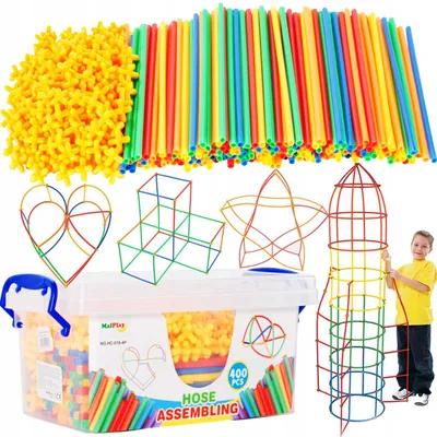 Produktbild von Konstruktionsspielzeug Strohhalme Bausteine 400 Teile Set Kinder