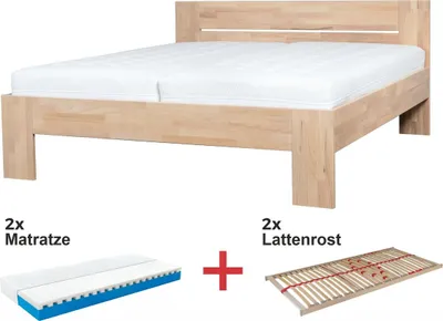 Produktbild von Bett + Matratze + Lattenrost Set 180x200 H1+H2