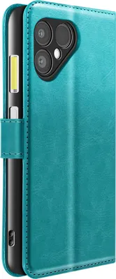 Immagine prodotto di Mayaxess, custodia a portafoglio per Fairphone 6 con cinturino da polso + supporto, turchese