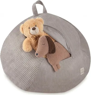 Produktbild von MISIOO Kinder Sitzsack Bezug für Kuscheltiere – Spielzeug Aufbewahrung & Bean Bag in einem – Cord Stoff, Waschbar, mit Reißverschluss