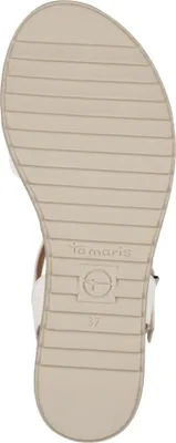 Produktbild von Tamaris Damen Sandale Sandalette sportlich Keilabsatz Riemen gekreuzt 1-28106-42, Größe:42 EU, Farbe:Weiß