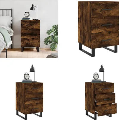 Produktbild von vidaXL Nachttisch Räuchereiche 40x40x66 cm Holzwerkstoff - Nachttisch - Nachttische - Schrank - Nachtschrank