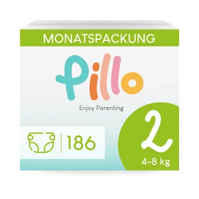 Produktbild von Pillo Windeln 186 Stk. Größe 2 (4-8 kg)