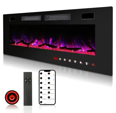 Zdjęcie produktu dla Kominek elektryczny Vigevee o mocy 750/1500 W, z 12 kolorami płomieni i 5 poziomami jasności