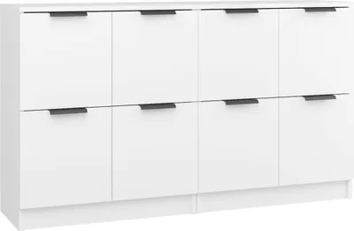 Image de Buffets 2 pcs blanc 60x30x70 cm Bois d'ingénierie