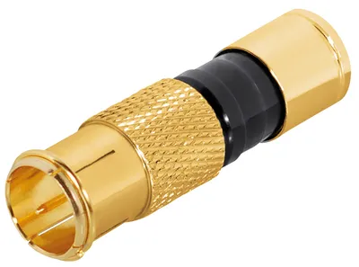 Produktbild von Transmedia Quick F-Kompressionstecker; für Kabel-Ø 6,8 - 7,4 mm, vergoldet, FFQ 5 G
