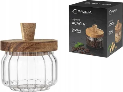 Produktbild von Zuckerdose Glasbehälter mit Deckel Akazie 250ml