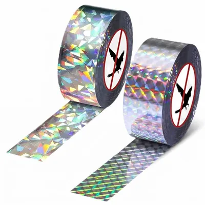 Productafbeelding van 2 rollen reflecterende duifwerende tape van 50 m x 2,5 cm