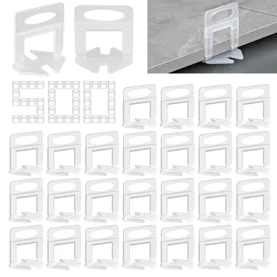 Imagen del producto de 500 unidades de sistema de nivelación de 3 mm: cruces para baldosas y deslizadores para paredes y suelos, separadores y herramientas de colocación con clips
