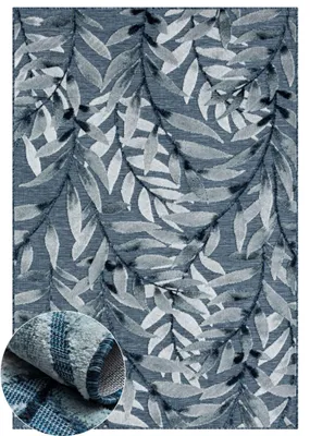 Obrázek produktu pro MY-RUG venkovní koberec "Laurel" 160x100 cm, modrý, s květinovým vzorem, pro venkovní použití