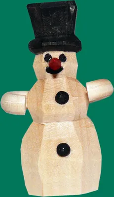 Produktbild von Weihnachtsfigur Schneemann mit Zylinder Höhe 6cm NEU