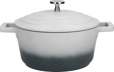 Image de Casserole en aluminium avec couvercle – Compatible induction et fonction de maintien au chaud – Ombré gris-blanc – 25 litres/20 cm