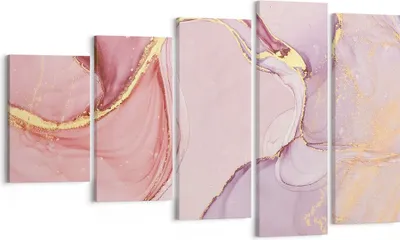 Produktbild von Bild auf Leinwand - Leinwandbild - 5 Teile - Abstraktion Marmor Rosa - 100x60cm - Wand Bild - Wanddeko - Wandbilder - Leinwanddruck - Bilder - Wanddekoration - Leinwand bilder - EG100x60-4528