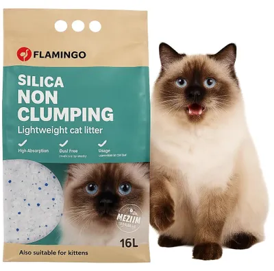 Zdjęcie produktu dla Flamingo żwirek dla kota krzemionkowy średnioziarnisty 16 litrów