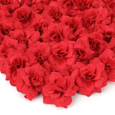 Künstliche Rosenblütenköpfe, 50 Stück, 4,5 cm, rot, für DIY