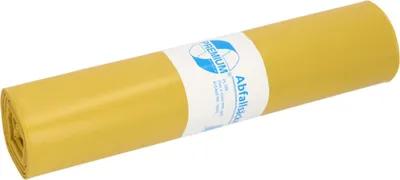 Produktbild von DEISS 13023 Müllsack Recycling - 120 Liter, gelb, 25 Stück, Recycling-LDPE