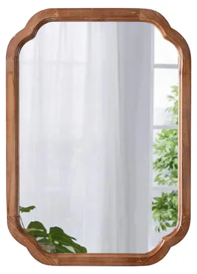 Imagen del producto de Espejo de pared vintage con marco de madera, 40 x 60 cm, diseño rústico, ideal para el salón