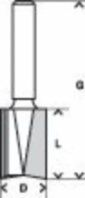 Produktbild von PRO Nutfräser, zweischneidig, Ø 5/16" x L 49/64", Schaft 1/4"