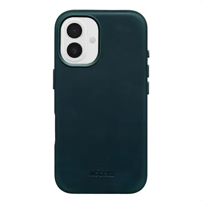 Produktbild von Accezz Vintage Leather Magsafe Backcover iPhone 16 - Smokey Green
