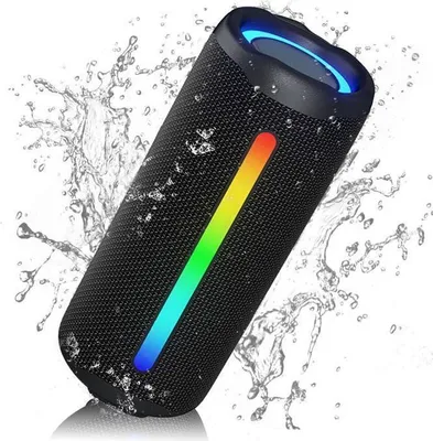 Produktbild von Tragbarer Bluetooth 5.3-Lautsprecher, Stereopaar, Bluetooth-Lautsprecher, LED-Licht – IPX7/TF/TWS, mit RGB-Beleuchtung/ideal für Partys/Reisen/Outdoor
