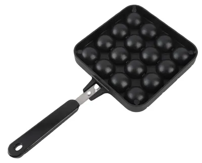 Takoyaki-Grillpfanne, Alu, antihaftbeschichtet, 32,5x15,5 cm, schwarz