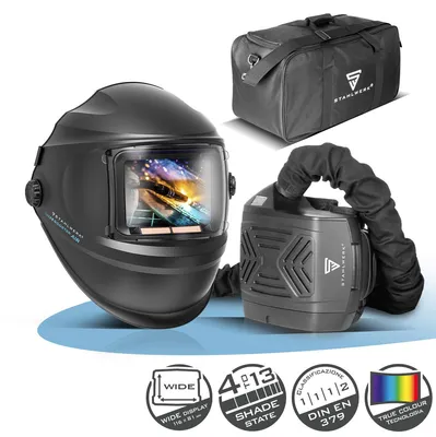 Immagine prodotto di STAHLWERK casco automatico per saldatura BOOSTER AIR sistema di aria fresca TH3 protezione delle vie respiratorie PAPR