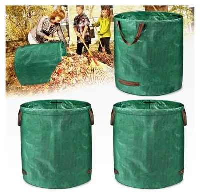 Produktbild von 6x Gartenabfallsack Pop Up Stabil 272L, Faltbarer Laubsack aus robustem Polypropylen-Gewebe (PP) 150g/m² mit Griffen für Gartenabfälle