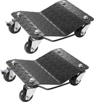 Immagine prodotto di Carrello portagomme portatile - 2 pezzi da 1400 kg di carico per veicoli elettrici di emergenza - Carrello portagomme a 4 ruote - Carrello mobile e robusto in acciaio - Portagomme - Adatto per auto, moto, pick-up ecc.