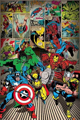 Produktbild von Marvel Poster Here Come The Heroes + Ü-Poster