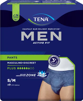 Produktbild von Tena Men Inkontinenzslip Plus für Erwachsene S/M – Diskrete und sichere Passform