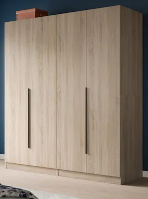 Produktbild von Kleiderschrank "Swan" in Sonoma Eiche Drehtürenschrank 4-türig 160 x 181 cm