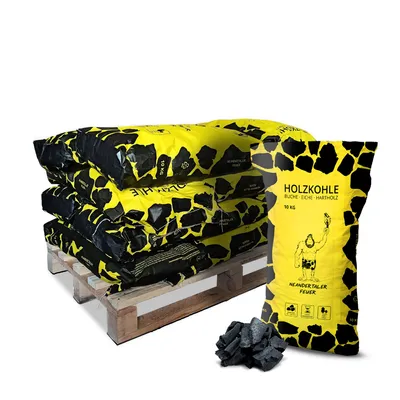 Produktbild von Neandertaler Feuer Holzkohle Grillkohle Buche - Grillholzkohle 120 kg auf Palette 12 x 10kg Charcoal BBQ Kohle für Grill Smoker Kamin Buchenholzkohle