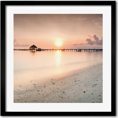 Produktbild von Bild - 50 cm x 50 cm - MDF - Rahmen, Wandkunst - Malediven Strand