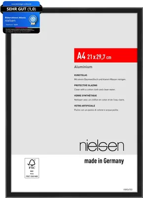 Image de nielsen Cadre photo Atlanta en aluminium, 21 x 29,7 cm (A4), noir mat