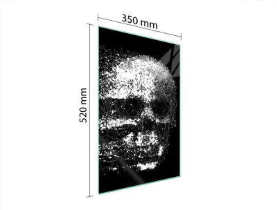 Produktbild von Glasschneidebrett 35x52 Totenkopf