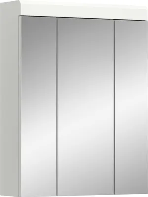 Image de Scout armoir de salle de bain avec miroir 3 portes miroir blanc brillant, blanc.
